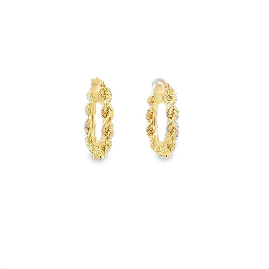 Estate Rope Chain Hoop Earrings