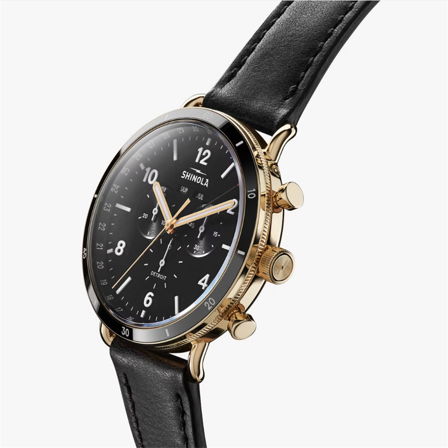 The Canfield Sport Watch with Black Face and Gold Details