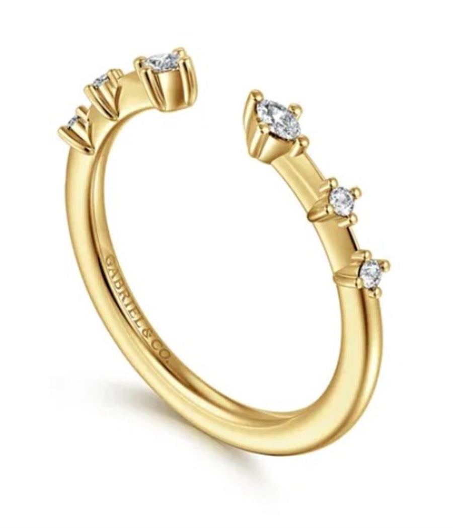 Lady's Yellow 14 Karat Station Open Wedding/Anniversary Ring Size 6.5
