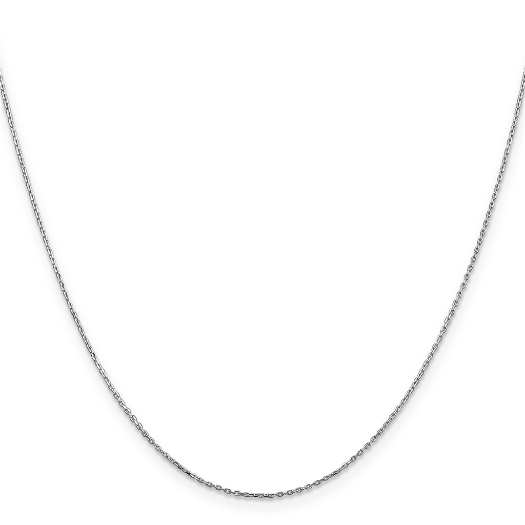 14 Karat White Gold Diamond Cut Cable Link Chain