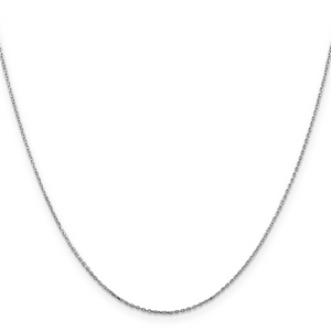 14 Karat White Gold Diamond Cut Cable Link Chain