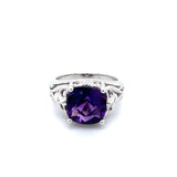 Amethyst 14 Karat White Fashion Ring