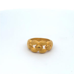 Yellow 24 Karat Brushed/Polished Interlocking Brushed/ Polished Band E