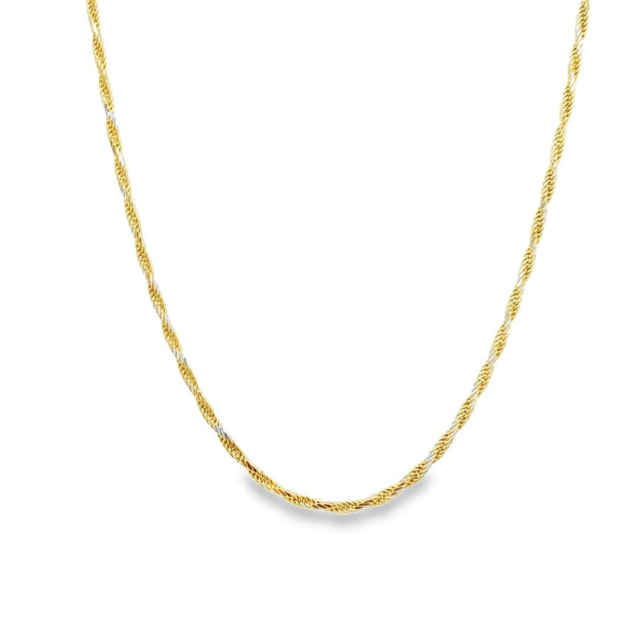 Yellow 10 Karat Diamond Cut 1.10mm Twist Chain w/ Lobster Clasp Estate