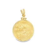 Yellow 24Kt/14Kt Incased Lady Liberty Coin Pendant Estate Jewelry Gram