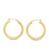 Estate Round Hollow Tube Hoop Earrings