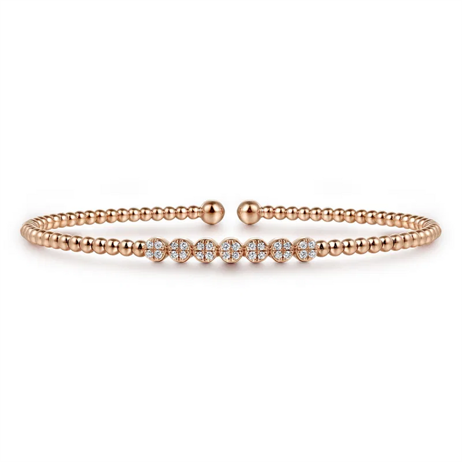Lady's Rosé 18 Karat Bujukan Bracelet Length 6.25 With 28 = 0.14TW Rou