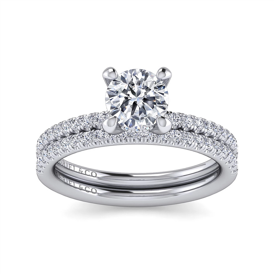 Gabriel & Co. Stasia - 14K White Gold Round Diamond Engagement Ring Mounting