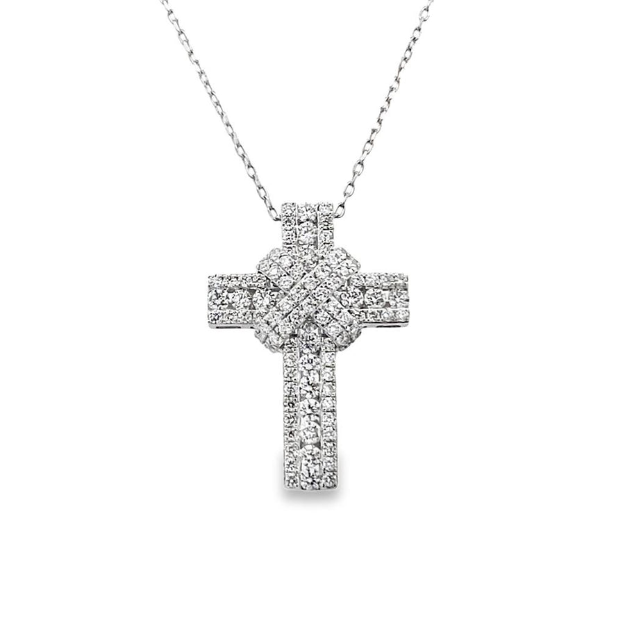 Crossover Diamond Cross Necklace