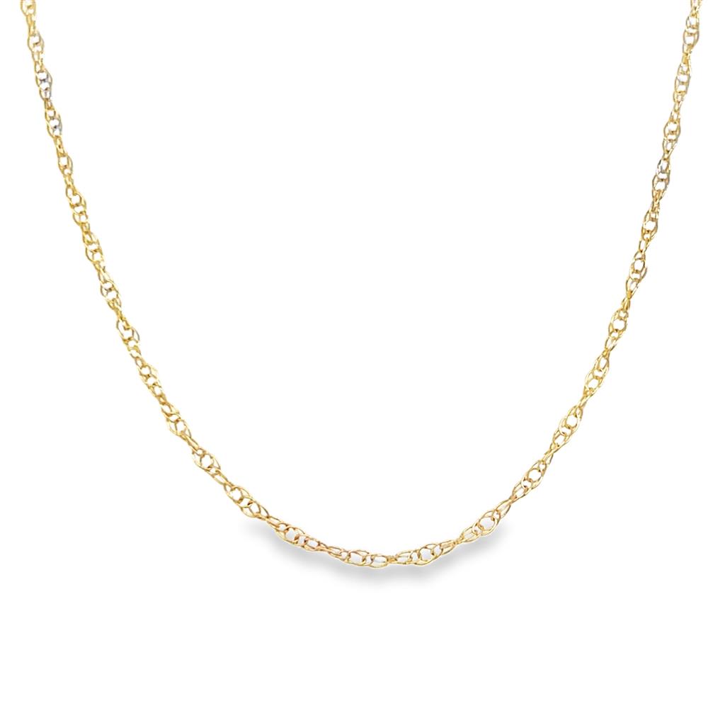 Yellow 14 Karat 1.1mm Twist/Rope Chain with Lobster Clasp Estate Jewel