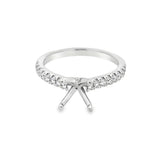 Lady's Platinum 4-Prong Straight Band Platinum Mounting Size 6.5 With