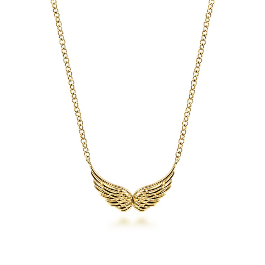 Gabriel & Co. Fashion 14K Yellow Gold Angel Wings Necklace
