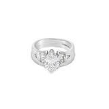 Estate Pear And Baguette Diamond Engagement Ring