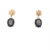 Yellow 14 Karat Dangle Smoky Quartz Stud Earrings Estate Jewelry 2=8.00x6.00mm OVAL Smoky Quartzs Gram Weight: 2.56