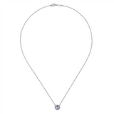 Gabriel & Co. Fashion 925 Sterling Silver Round Pink Amethyst Pendant Necklace