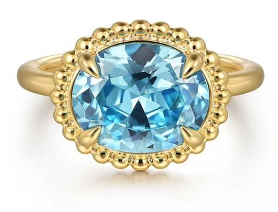 Blue Topaz 14 Karat Yellow Fashion Ring