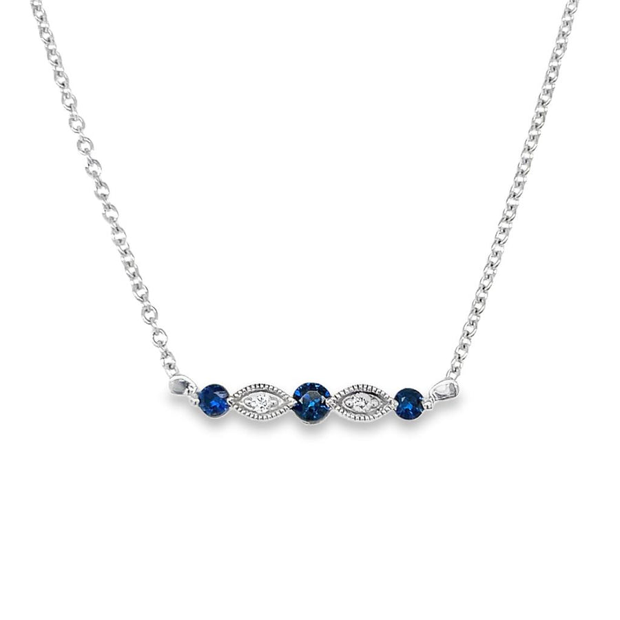 Nelson Alternating Sapphire and Diamond Bar Necklace
