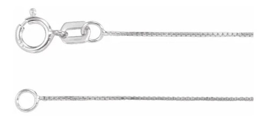 White 14 Karat 0.44mm Box Chain