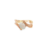 Yellow 14 Karat Milgrain/Satin Oval Opal Ring Estate Jewelry Size 7 Wi