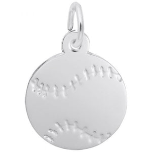 Rembrandt Charms Flat Baseball Charm Sterling Silver