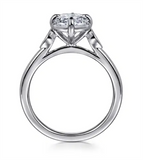 Gabriel & Co. Faux Bezel 3 Stone Engagement Ring Mounting