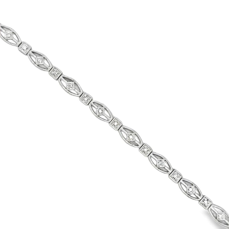 Diamond Antique Style Milgrain Bracelet