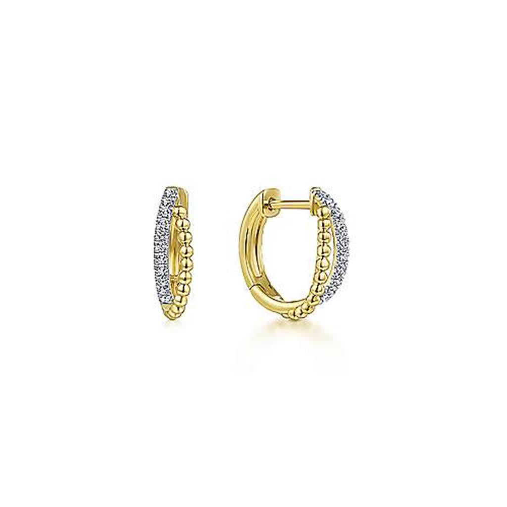 Gabriel & Co Bujukan Diamond Huggie Hoop Earrings