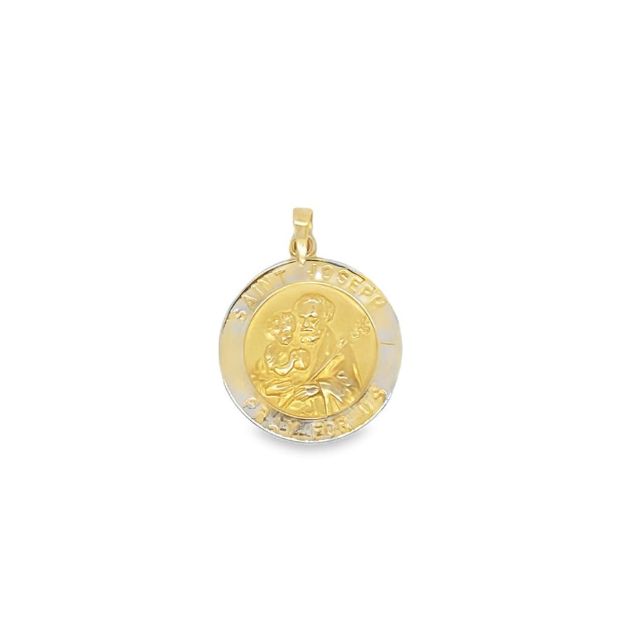 Estate Round St. Joseph Pray For Us Charm/Pendant
