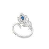 Lady's White 18 Karat Peacock Feather Fashion Ring Size 7 one = 0.37ct