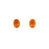 Lady's Yellow 14 Karat Stud Earrings 2 = 1.80TWT Oval Mexican Fire Opa