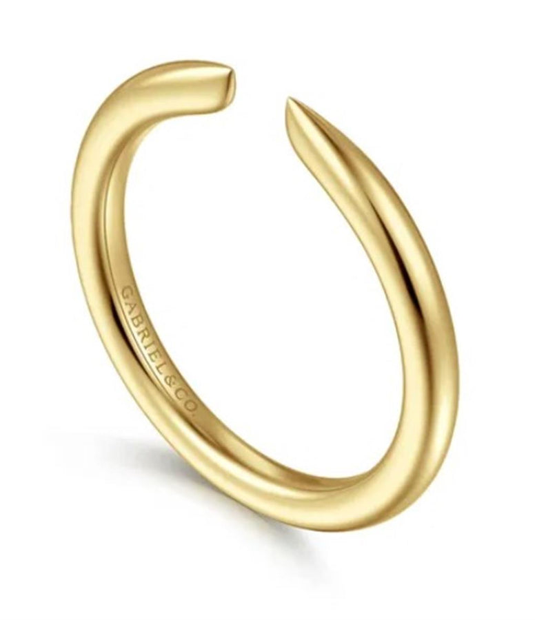 Lady's Yellow 14 Karat Thin Open Wedding Band Size 6.5 Mm 2 Designer: