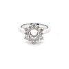 Lady's White 18 Karat Star-Shaped Halo Semi-Mount Engagement Ring