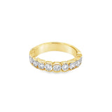 Yellow 14 Karat 4mm Half Bezel Diamond Band Estate Jewelry Size 4 With