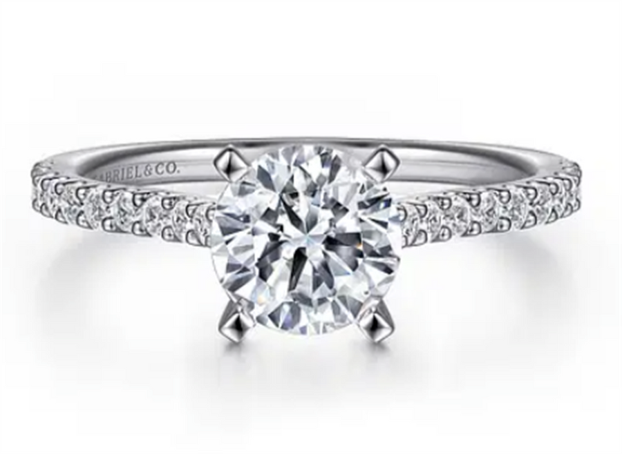 Gabriel & Co Cathedral Diamond Engagement Ring Mounting