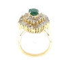 Estate Ladies Emerald and Diamond Ballerina Fashion Ring with Oval Emerald Baguette Diamonds 18KT Yellow Gold