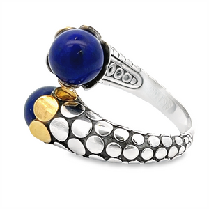 Estate John Hardy Two Tone Dot Bypass Lapis Ring