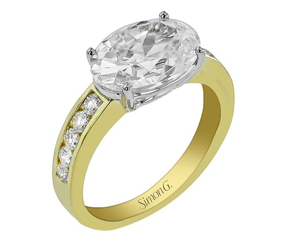 Simon G. Two-Tone East-West Channel Set Diamond Engagement Ring Mounting