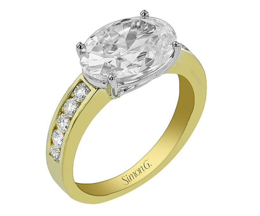 Simon G. Two-Tone East-West Channel Set Diamond Engagement Ring Mounting