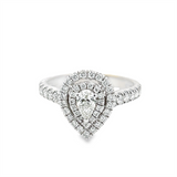 Estate Pear Shape Double Halo Ring