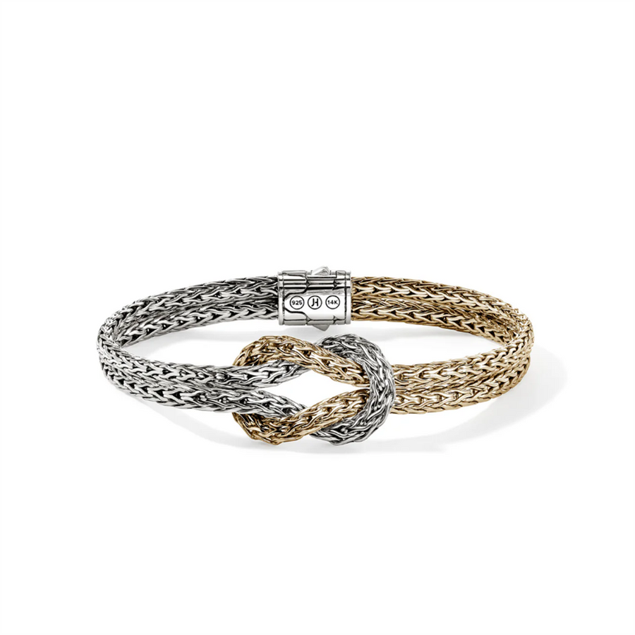 John Hardy Two-Tone Love Knot Slim Chain Double Row Bracelet
