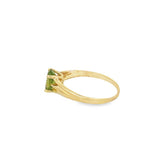 Yellow 14 Karat Peridot Ring Estate Jewelry with 1 Oval Peridot