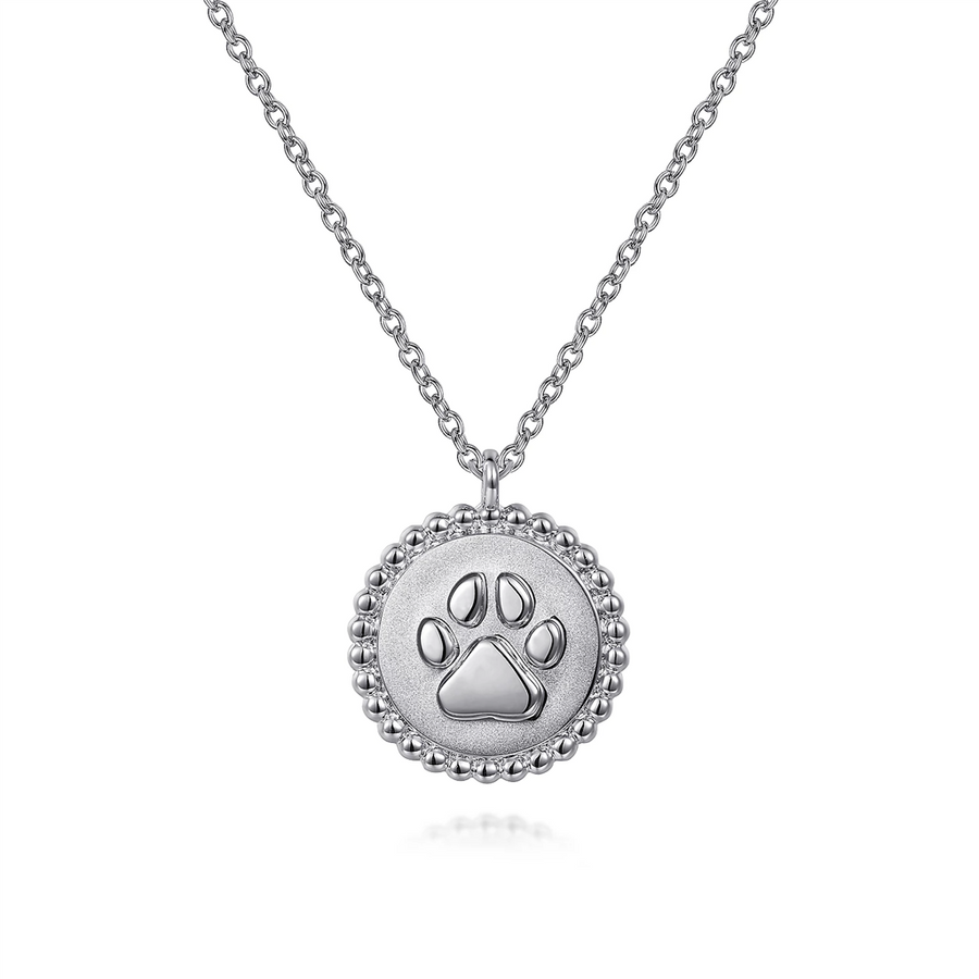 Gabriel & Co. Fashion 925 Sterling Silver Bujukan Paw Print Pendant Necklace