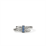 Sterling Silver Spear Single Wrap Ring John Hardy = Round Sapphires, S