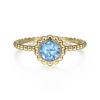 Gabriel & Co. Fashion 14K Yellow Gold Round Blue Topaz Bujukan Beaded Ring