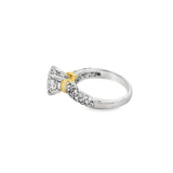 Oval Diamond Engagement Ring with Pave Shank