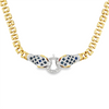 Yellow 18 Karat Panther Sapphire & Diamond Necklace Estate Jewelry Len