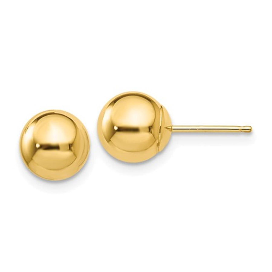 Lady's Yellow 14 Karat Ball Stud Earrings