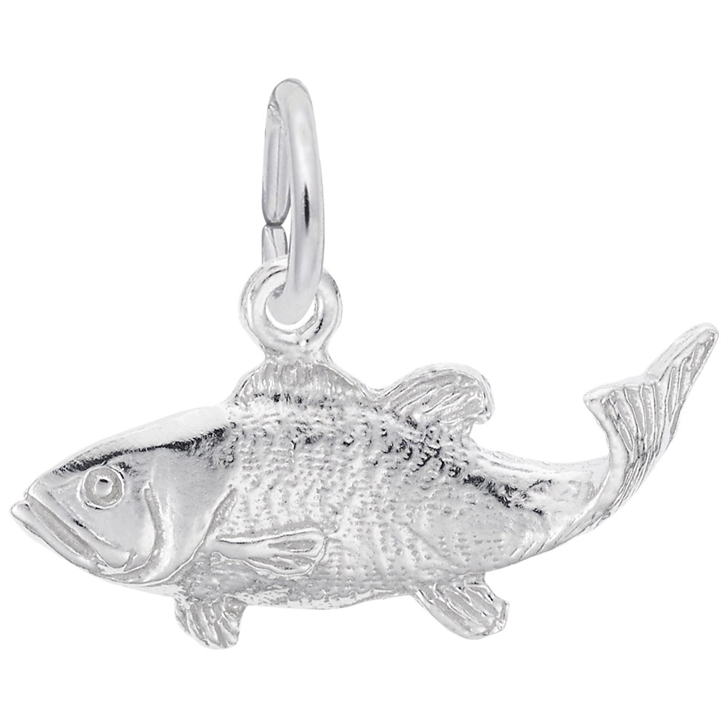 Rembrandt Charms Bass Fish Charm Sterling Silver