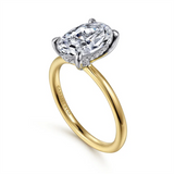 Gabriel & Co. Two Tone Oval Hidden Halo Diamond Ring Mounting