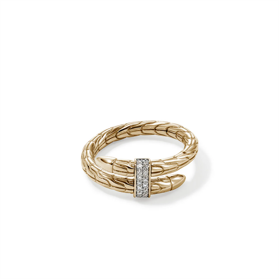 John Hardy Yellow 14 Karat Single Wrap Spear Ring